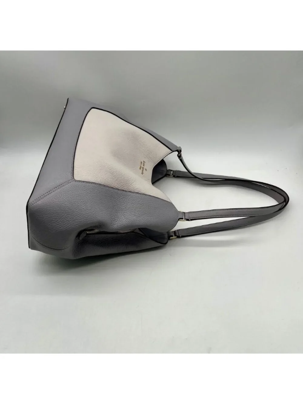 Kate Spade Gray And Cream Pebbled Leather Satchel Set